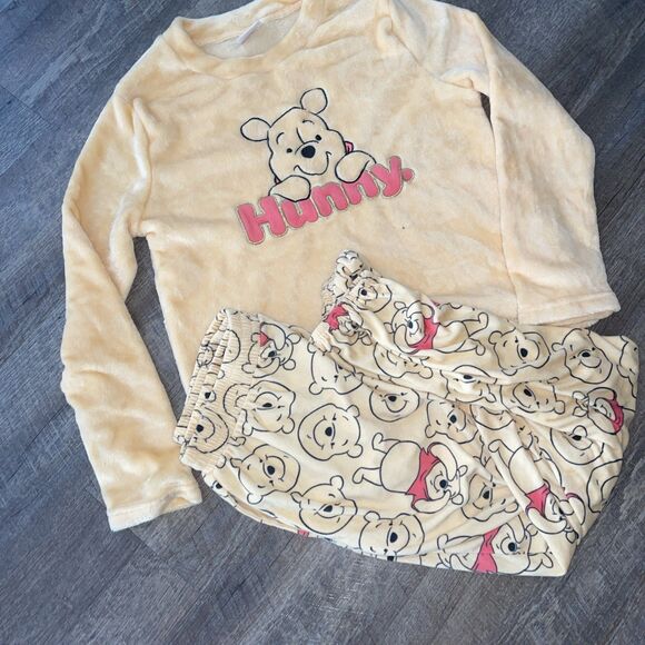 DISNEY WINNIE THE POOH Hunny Warm Fleece Matching Pajama Set Size Small 4-6 - Picture 2 of 8